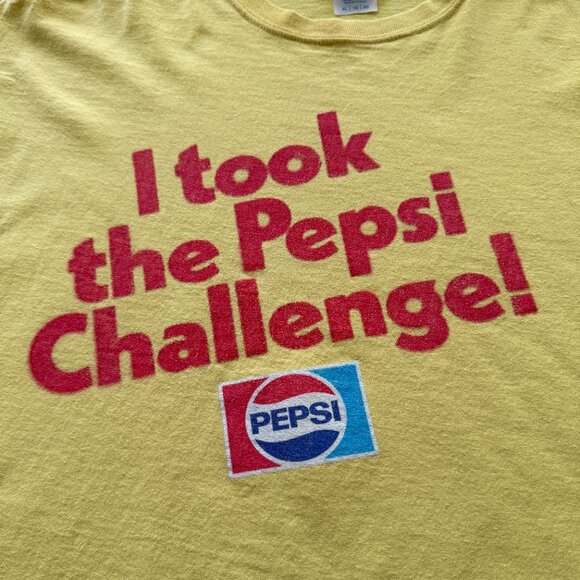 Vintage Pepsi Challenge Yellow T-Shirt — Size XL — 100% Cotton - Picture 3 of 11